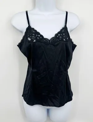 Vintage Y2K Black Camisole Size Medium Whimsical Fairycore Goth thumbnail 1