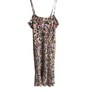 Anthropologie Hutch Animal Print Satin High-Low Slip Ruffle‎ Hem Dress Sz Small thumbnail 3