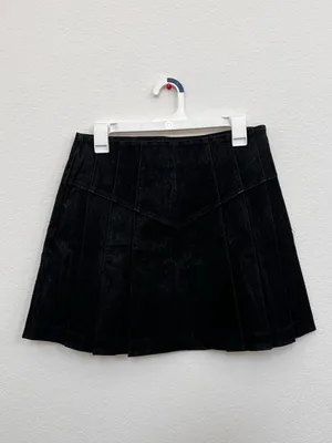 Free People “Sugar & Spice” Pleated Mini Skirt Black Size 10 100% Viscose‎ thumbnail 2