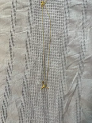 Gold longhorn necklace thumbnail 3