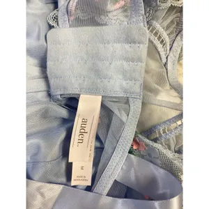 Auden Light Blue Floral Embroidered Mesh‎ Bustier Ribbon Tie Straps Medium NEW thumbnail 5