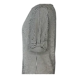 Crown & Ivy Gingham Shift Dress Womens Small‎ Black White Bow Sleeve Tunic Mini thumbnail 5