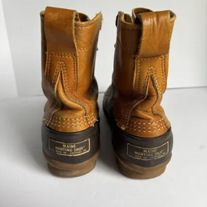 LL Bean Maine Hunting Shoe Duck Boots Women's Size 8 Brown Leather USA Vintage thumbnail 4