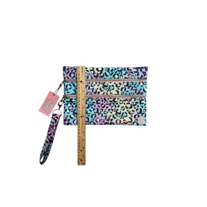 NWT Peachy Keen Versi Bag Neon Leopard Print Wristlet Pouch thumbnail 6