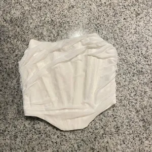 white mesh corset top with boning thumbnail 2