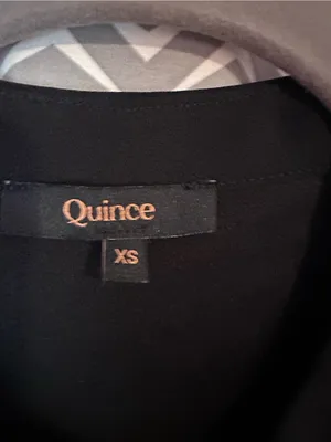 Quince | Fluid Crepe Shirt Dress in Black, XS thumbnail 9