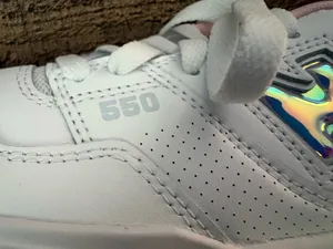 Iridescent and white new balance sneakers thumbnail 4