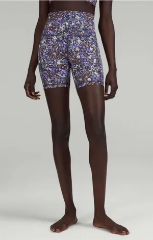 Lululemon‎ Align Bike Shorts Flower Burst Multi Floral Womens Sz 6 thumbnail 1