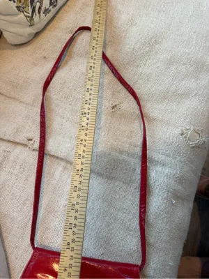 Vintage Stuart Weitzman Red Leather Crossbody Bag made Spain Y2K thumbnail 9