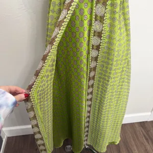 Vtg 60‎ Style Sz 16 Silk Maxi Halter Dress Babydoll Retro Academia Nature Artsy thumbnail 6