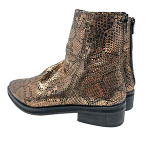 Free People Amarone Ankle Boot Metallic Copper‎ Snakeskin Print Size 38 US 7.5 thumbnail 11
