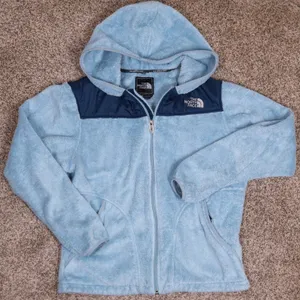 The North Face Osito Fleece‎ Hoodie Womens Medium Blue Full Zip Jacket Coat thumbnail 5