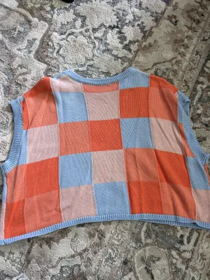 Boutique Checkered short sleeve sweater thumbnail 2