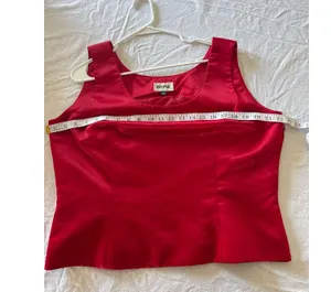 Kasper Red Sleeveless Blouse Women’s Size 18 Plus Tank Top Lined Side Zip thumbnail 3