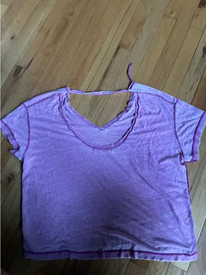 Fuchsia we the free v neck tee thumbnail 2