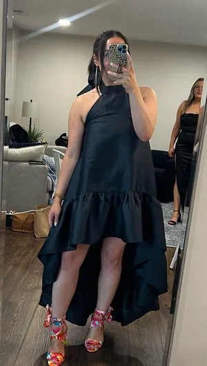 Petal & Pup Soren Halterneck Midi dress Black thumbnail 1