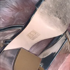 ASOS Hermione Silver Mirror Block Heel Sandals thumbnail 5