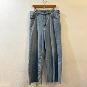 rag & bone Women's Serena High Rise Wide Leg Raw Hem Denim Jeans Size 34‎ thumbnail 4