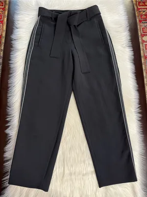 Wilfred Aritzia Black Jallade Belted White Striped Cropped Trousers thumbnail 2