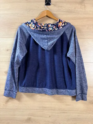 Vera Bradley Blue Spacedye Lace-Up Hooded Pullover Top thumbnail 5
