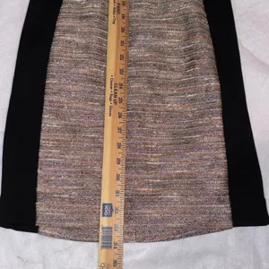 MOUILINETTE SOEURS Anthropologie Tweed Sheath Dress‎ Cap Sleeve Black Paneled thumbnail 10