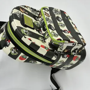 Loungefly Beetlejuice Chibi Mini Backpack Black White Striped Character Bag thumbnail 9