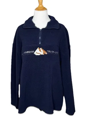 Outfitter Trading Co Pullover Breckenridge Colorado Fleece 1/4 Zip Size Medium thumbnail 1