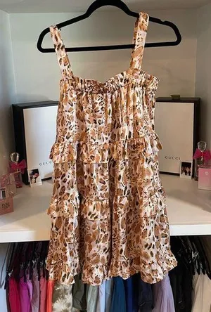 American Threads Super Cute Leopard Print Mini Ruffle Dress thumbnail 1