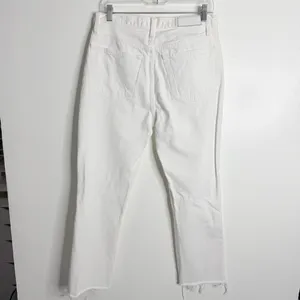 Re/Done 70s Stove Pipe Jean White Ripped Knees Raw Hem Size‎ 29 Rigid Button Fly thumbnail 3