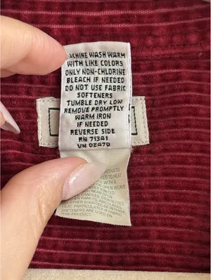 L.L.Bean Women's Corduroy Button-Up Shirt Jacket Red XL Cotton thumbnail 4