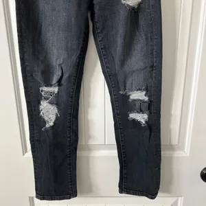 7 For All Mankind Josefina High Waist‎ Distressed Jeans Black Wash Size 25 thumbnail 3