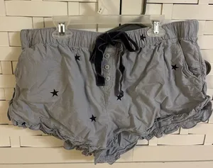 Aerie Boxer Lounge Shorts Navy Grey Star-Patterned with Velvet Drawstring thumbnail 1