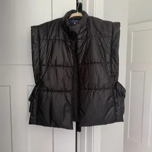 Pilcro By Anthropologie Black Tie‎ Side Packable Puffer Vest One Size thumbnail 3