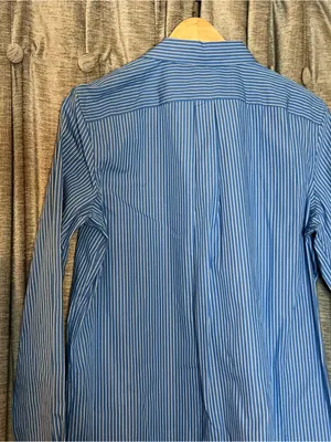 NWT Lauren Ralph Lauren Classic Blue Pinstripe Button Down Dress Shirt Size 8 thumbnail 13