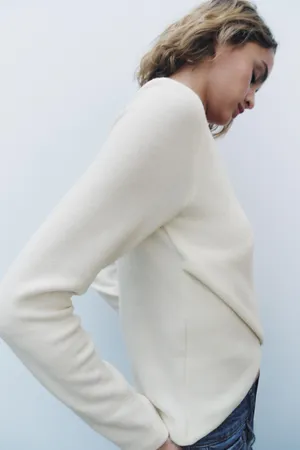 ZARA NWT  Soft Wrap Sweater in white. Size Medium thumbnail 2
