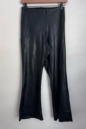 Commando Faux Leather Crop Flare Leggings L thumbnail 3
