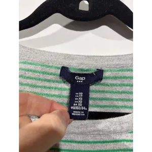 Gap Womens XS‎ Striped Cotton Knit Sweater Grey Green Crew Long Sleeve Pullover thumbnail 4