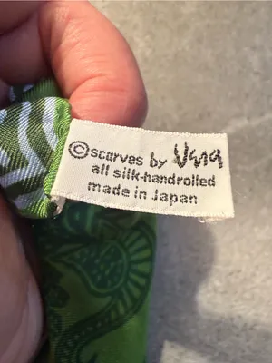 Vtg VERA Scarves By Vera Green 100% Silk Square Scarf 27” X 27” Made In Japan thumbnail 8