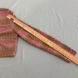 House of Harlow 1960 Pink Brown Chevron Cropped Cardigan Tassel Tie Sweater L thumbnail 5