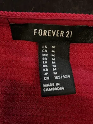 Forever 21 Dress Womens Medium Red Textured Knit Sleeveless V Neck Fit & Flare thumbnail 6