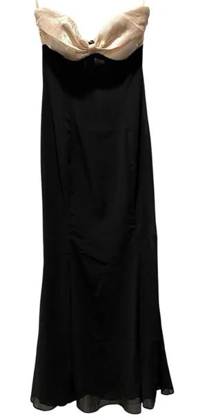 Runaway The Label Cecilia Strapless Maxi Dress Black Cream Size Small 4 NWT New thumbnail 1