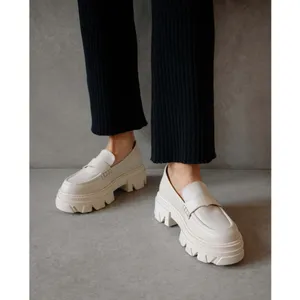 [Alohas] Cream Trailblazer Chunky Heel Penny Loafers Genuine Leather Sz 10 EU 40 thumbnail 2