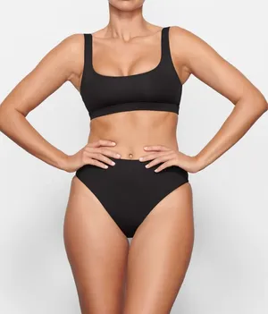 NWT SKIMS Signature Swim Top Onyx size L thumbnail 1