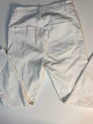 Frame Denim White Straight-Leg High-Rise Jeans Sz 28 thumbnail 3