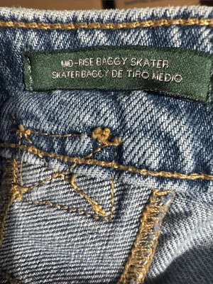 Wild Fable Baggy Skater Jeans Cinch Back Barrel Leg Denim Light Wash Size 16R thumbnail 5
