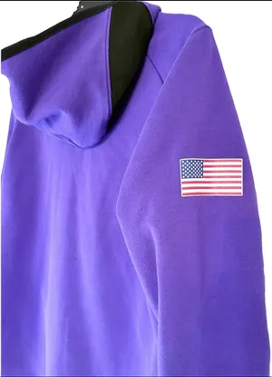 Nike Dri Fit Full Zip Hoodie Team USA Swoosh Logo Purple Small thumbnail 2