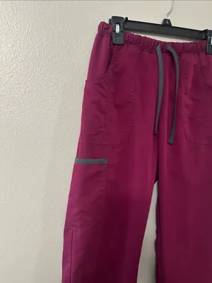 Ladies Burgundy Scrub Pants Sz S by Scrubstar thumbnail 2