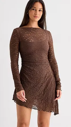 Forever 21 Lace Long-Sleeve Fit & Flare Dress thumbnail 1