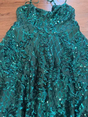 Lulu’s Sequin Spaghetti Strap Party Dress - Teal Green Size XS - C55-011 thumbnail 5