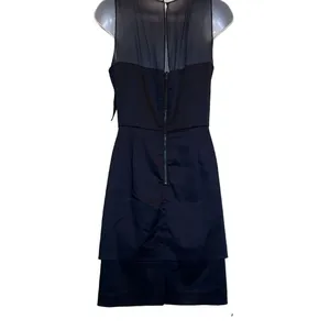Taylor Navy Blue Satin Silk Pleated Cocktail Sheath‎ Dress Party Formal Gala thumbnail 3
